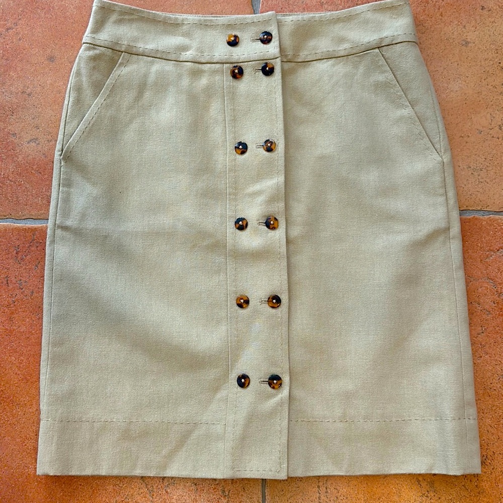 Tory Burch Linen Tan  Pencil Skirt Size 4